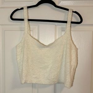 Fuzzy cropped tank top
